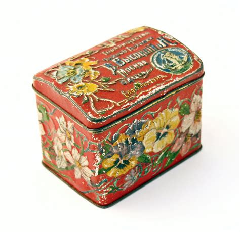 Red Tin Tea Box 